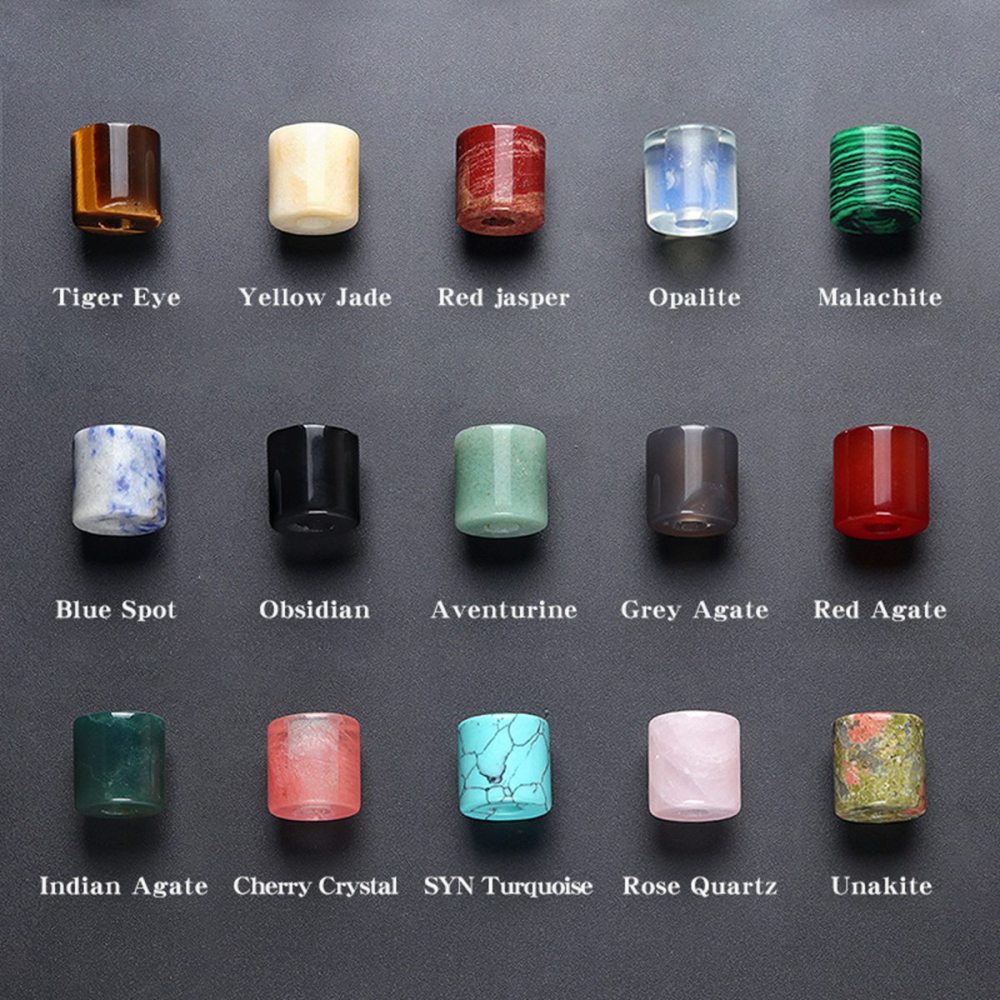 Loose 9X9MM Tube Stone Beads for Making Jewelry Drilled Big Hole-3MM 1Pieces