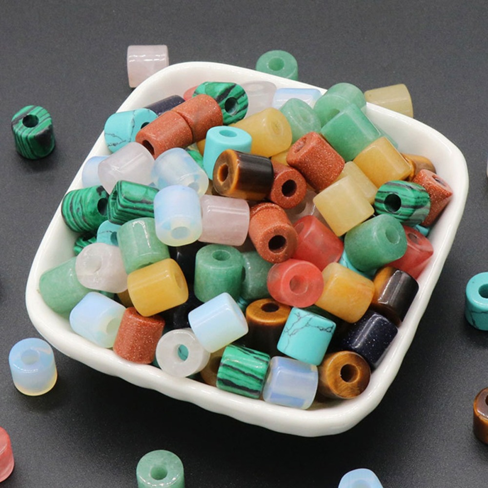 Loose 9X9MM Tube Stone Beads for Making Jewelry Drilled Big Hole-3MM 1Pieces