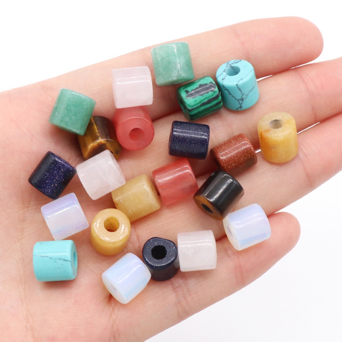 Loose 9X9MM Tube Stone Beads for Making Jewelry Drilled Big Hole-3MM 1Pieces