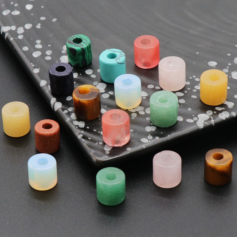 Loose 9X9MM Tube Stone Beads for Making Jewelry Drilled Big Hole-3MM 1Pieces