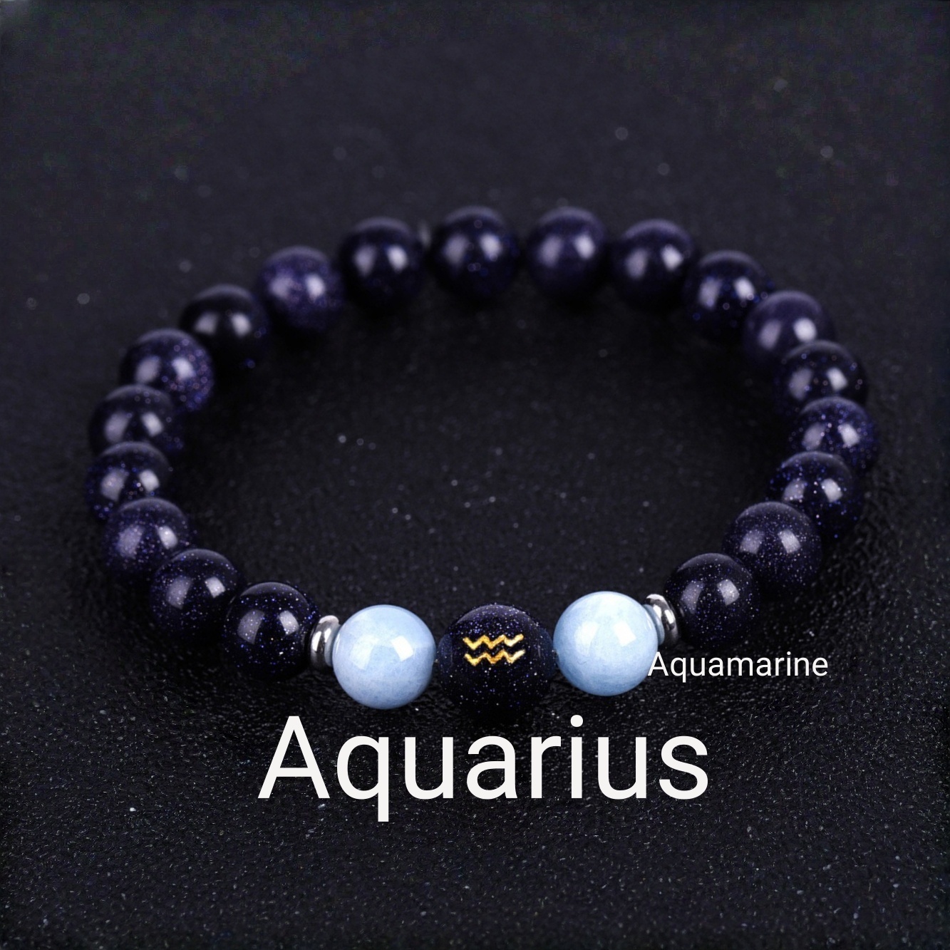 Blue Goldstone Zodiac Bracelets for Women Men 12 Constellations Healing Crystal Stretch Bracelet Zodiac Sign Horoscope Spiritual Jewelry Birthday Gift