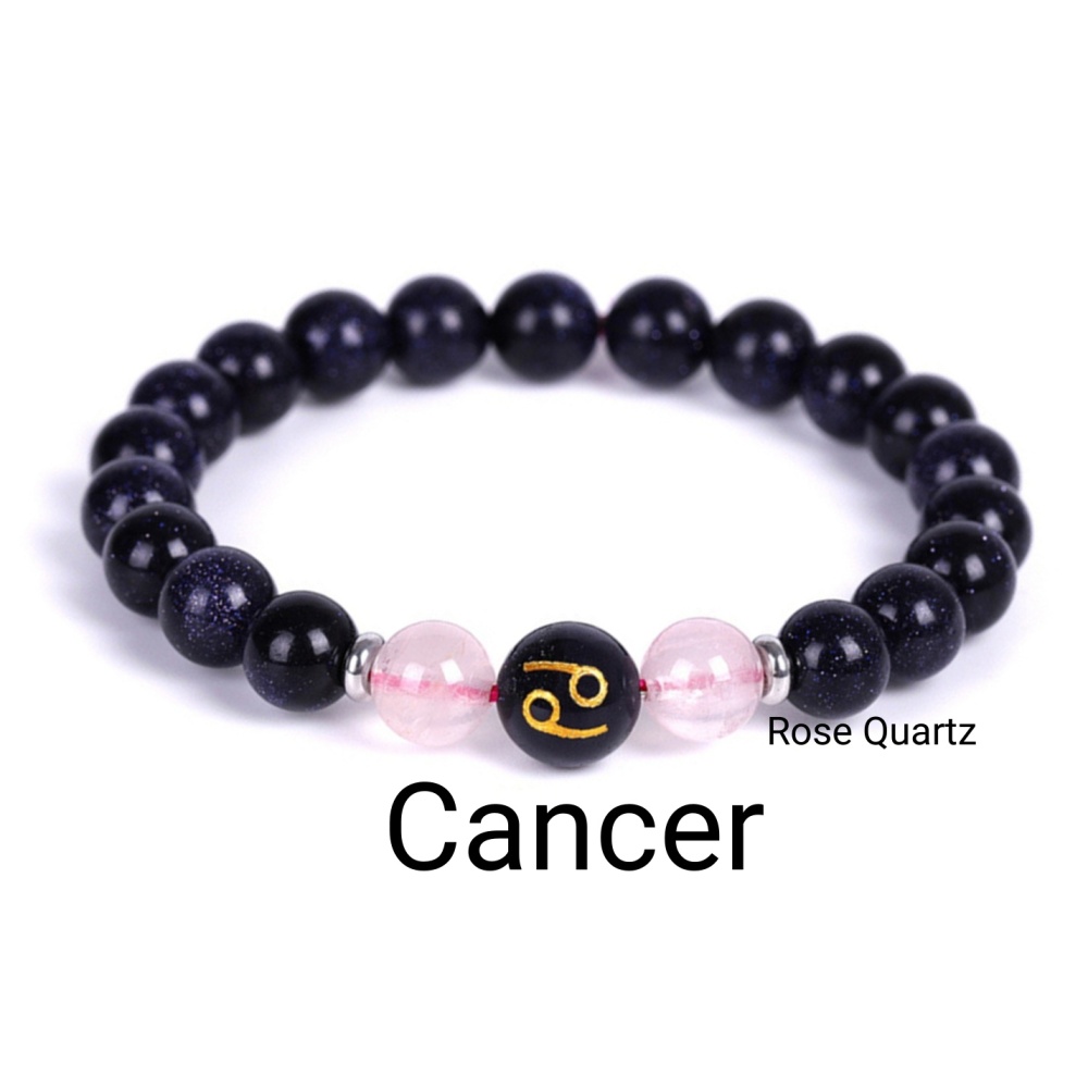 Blue Goldstone Zodiac Bracelets for Women Men 12 Constellations Healing Crystal Stretch Bracelet Zodiac Sign Horoscope Spiritual Jewelry Birthday Gift