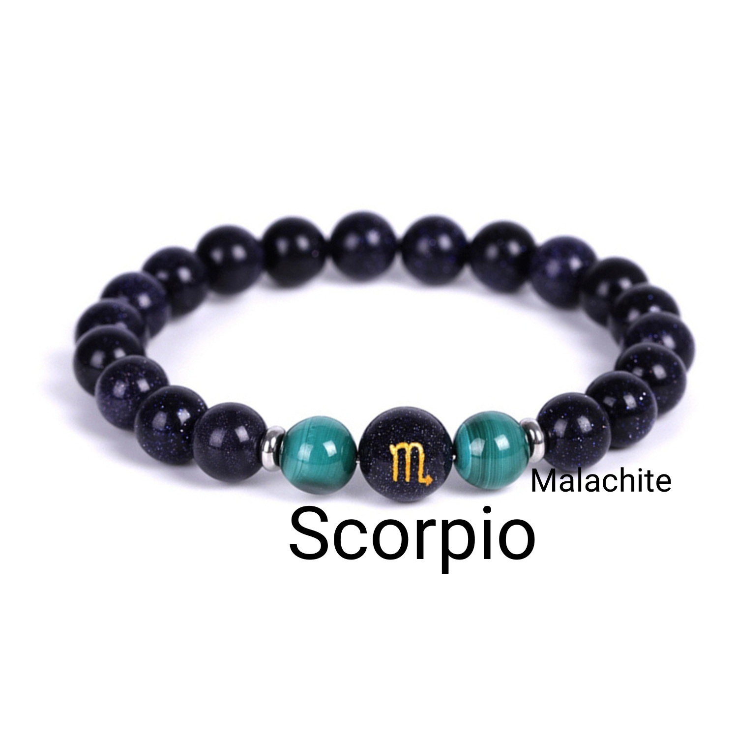 Blue Goldstone Zodiac Bracelets for Women Men 12 Constellations Healing Crystal Stretch Bracelet Zodiac Sign Horoscope Spiritual Jewelry Birthday Gift