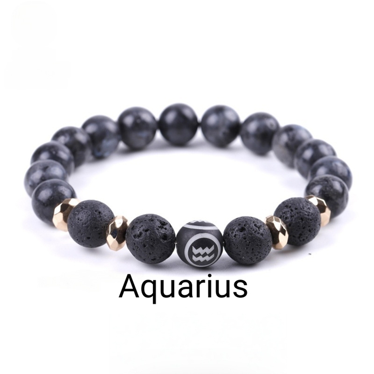 10mm Black Labradorite Zodiac Bracelets for Women Men 12 Constellations Healing Crystal Stretch Bracelet Zodiac Sign wood Horoscope Spiritual Jewelry Birthday Gift
