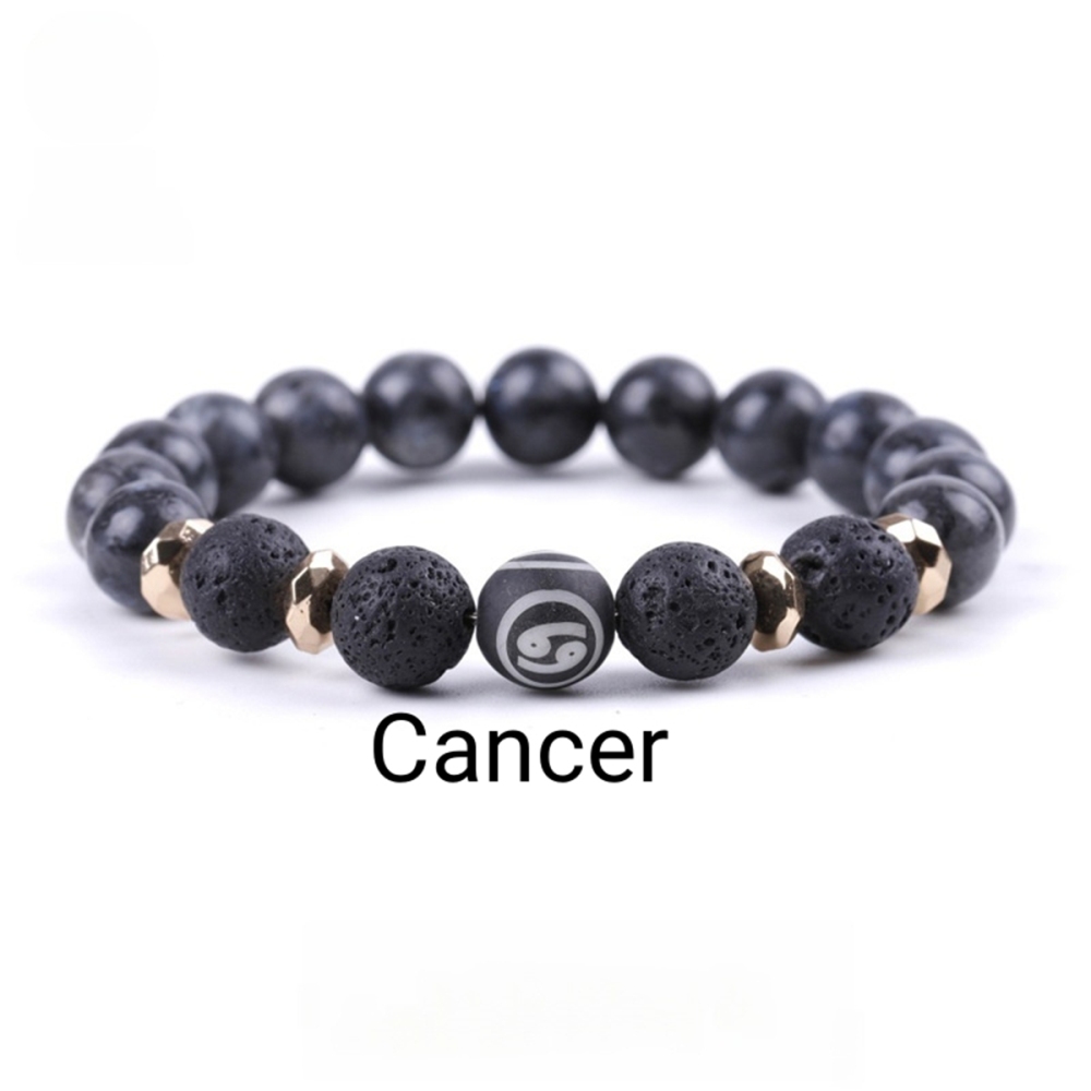 10mm Black Labradorite Zodiac Bracelets for Women Men 12 Constellations Healing Crystal Stretch Bracelet Zodiac Sign wood Horoscope Spiritual Jewelry Birthday Gift