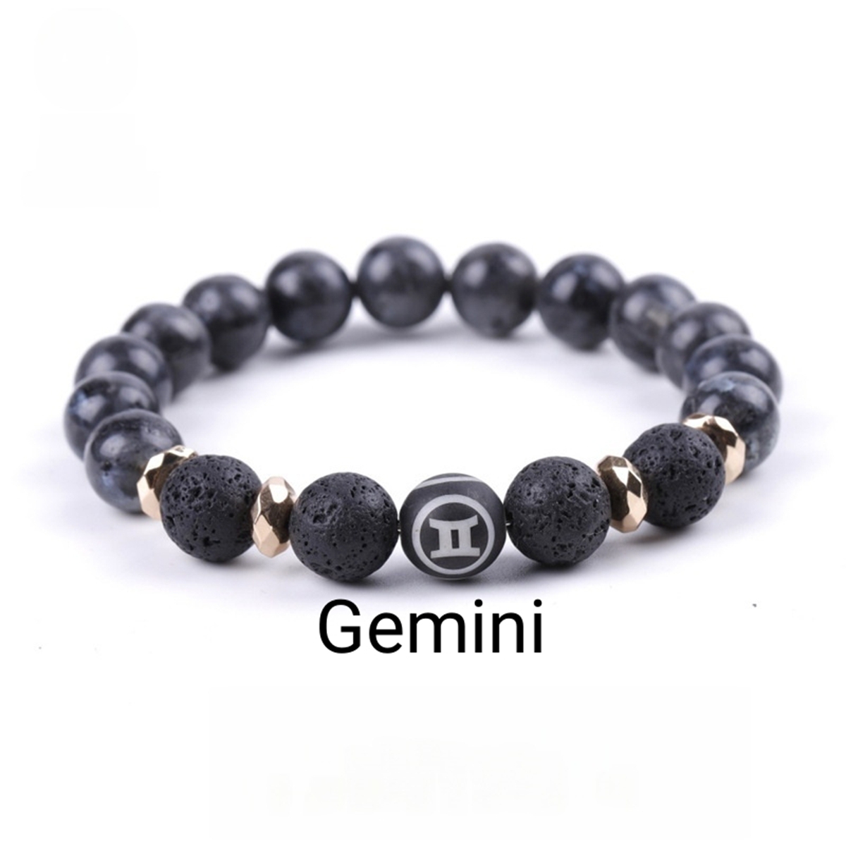 10mm Black Labradorite Zodiac Bracelets for Women Men 12 Constellations Healing Crystal Stretch Bracelet Zodiac Sign wood Horoscope Spiritual Jewelry Birthday Gift