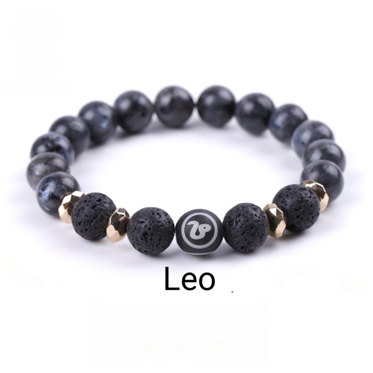 10mm Black Labradorite Zodiac Bracelets for Women Men 12 Constellations Healing Crystal Stretch Bracelet Zodiac Sign wood Horoscope Spiritual Jewelry Birthday Gift