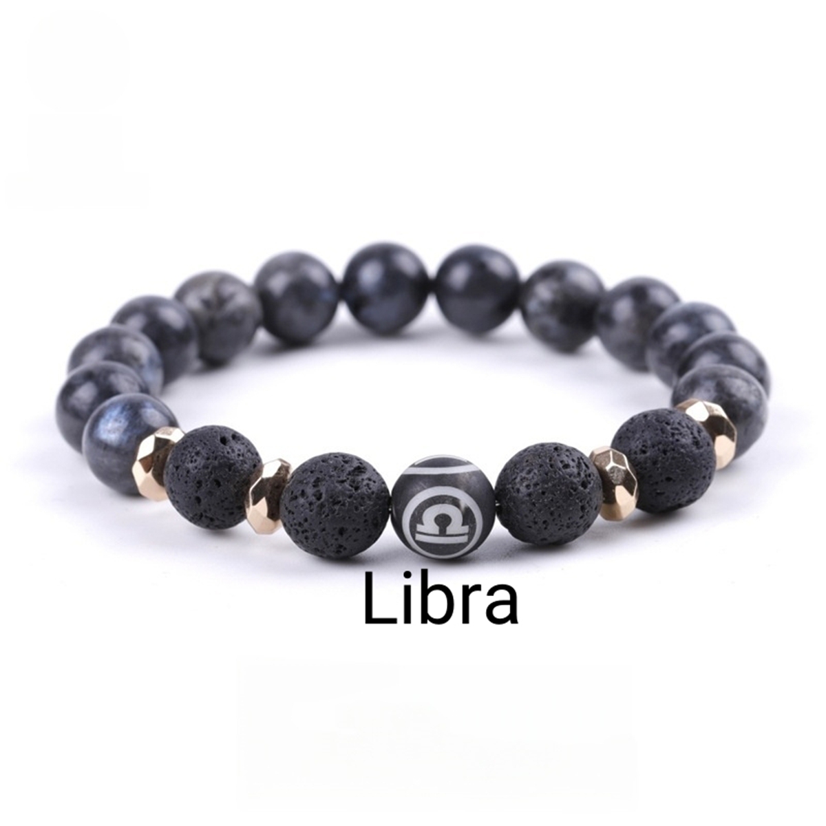 10mm Black Labradorite Zodiac Bracelets for Women Men 12 Constellations Healing Crystal Stretch Bracelet Zodiac Sign wood Horoscope Spiritual Jewelry Birthday Gift