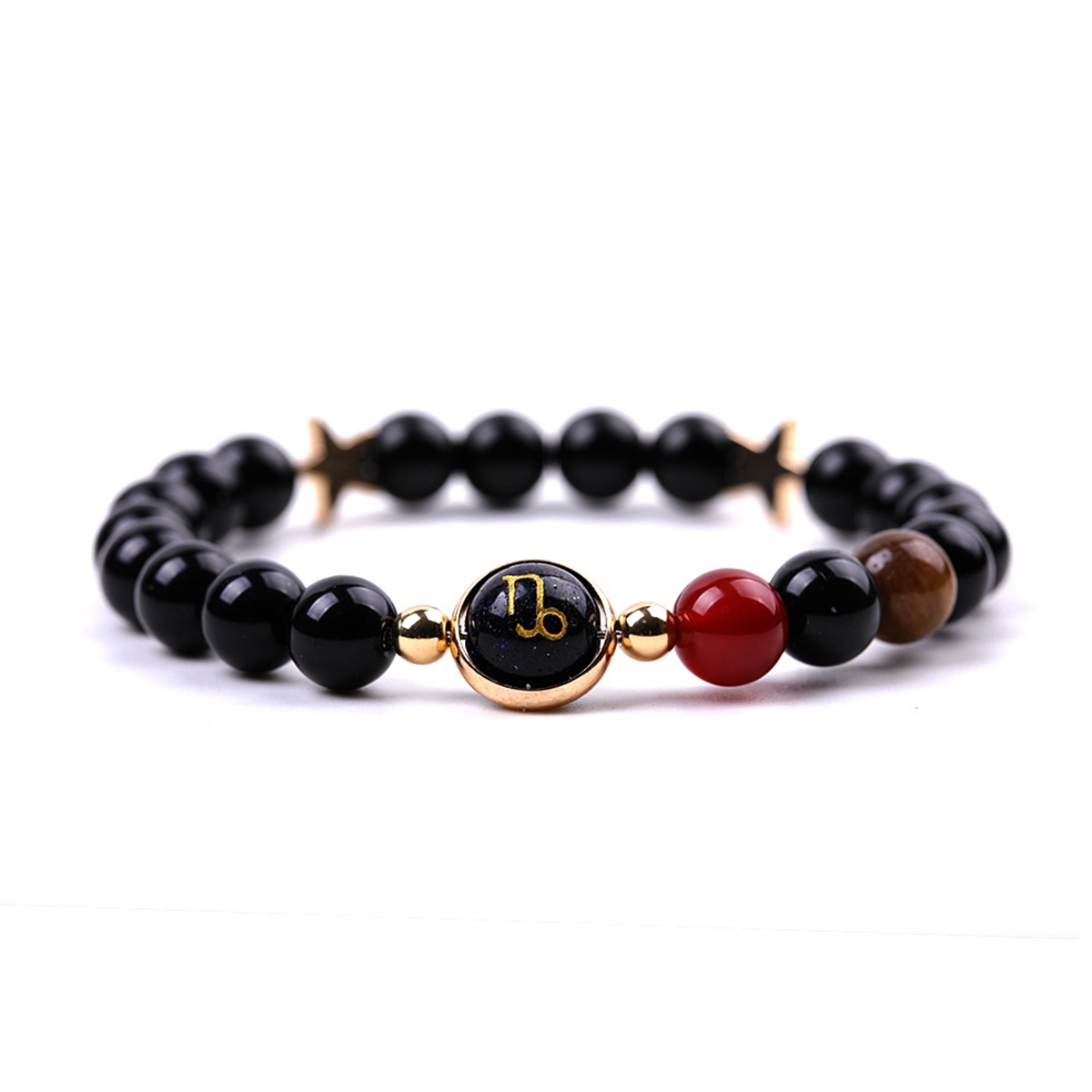 Black Onyx Zodiac Bracelets for Women Men 12 Constellations Healing Crystal Stretch Bracelet Zodiac Sign Blue Goldstone Horoscope Spiritual Jewelry Birthday Gift