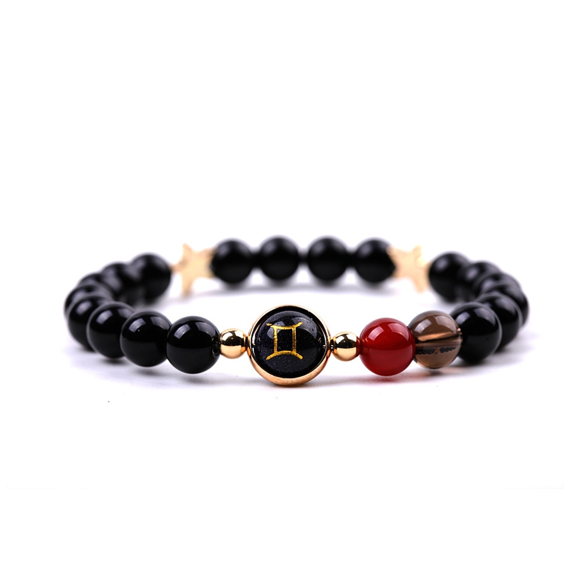 Black Onyx Zodiac Bracelets for Women Men 12 Constellations Healing Crystal Stretch Bracelet Zodiac Sign Blue Goldstone Horoscope Spiritual Jewelry Birthday Gift