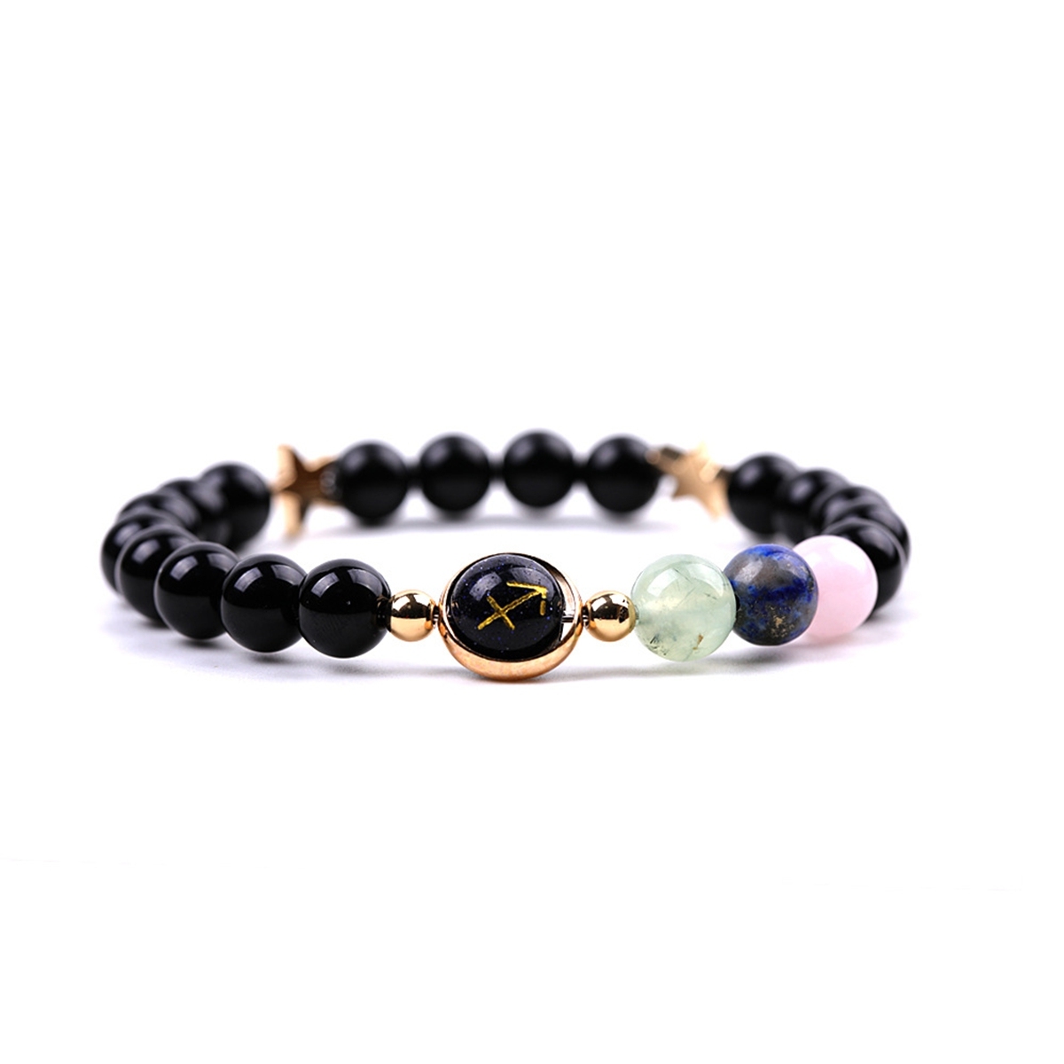 Black Obsidian Zodiac Bracelets for Women Men 12 Constellations Healing Crystal Stretch Bracelet Zodiac Sign Blue Goldstone Horoscope Spiritual Jewelry Birthday Gift