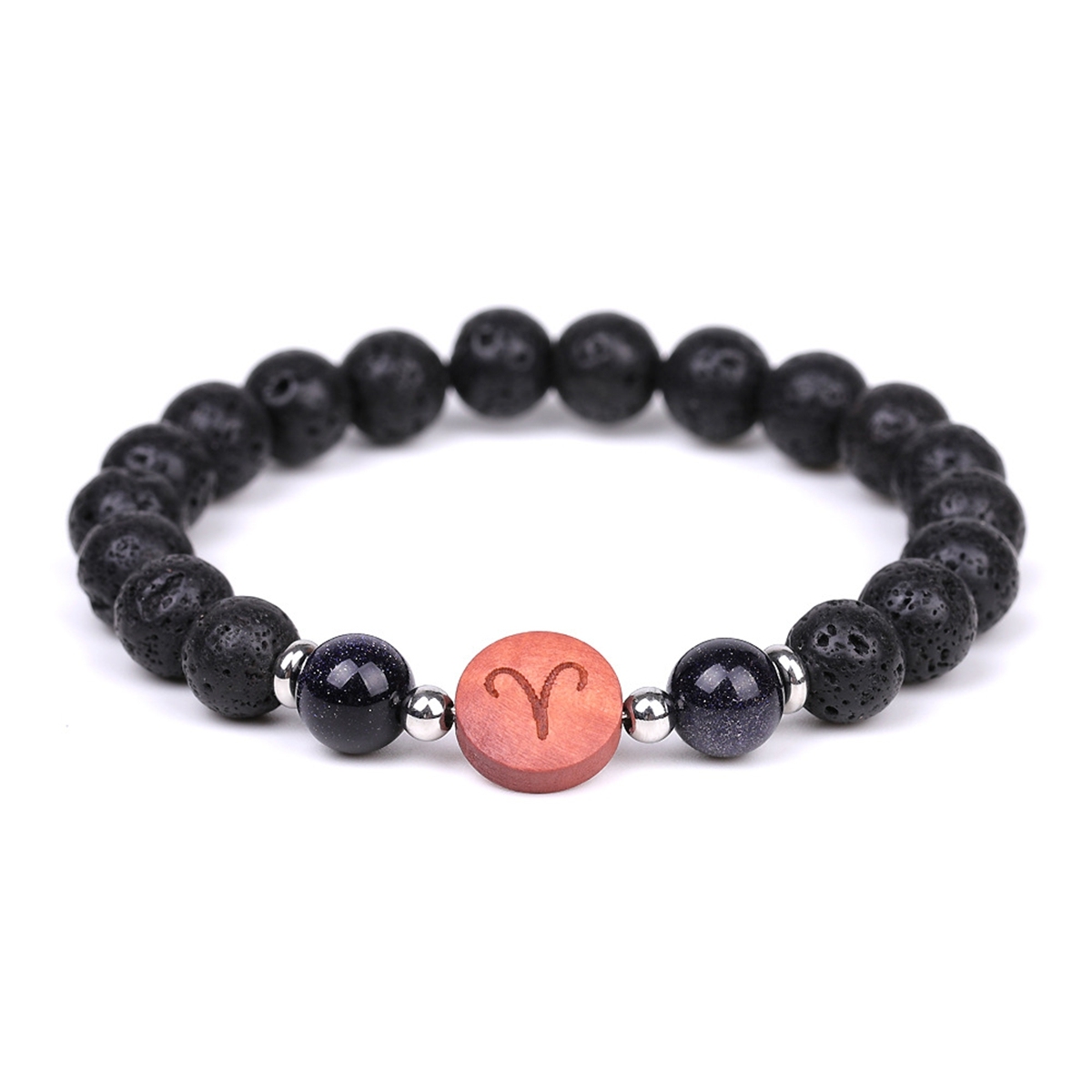 Lava Stone Zodiac Bracelets for Women Men 12 Constellations Healing Crystal Stretch Bracelet Zodiac Sign wood Horoscope Spiritual Jewelry Birthday Gift