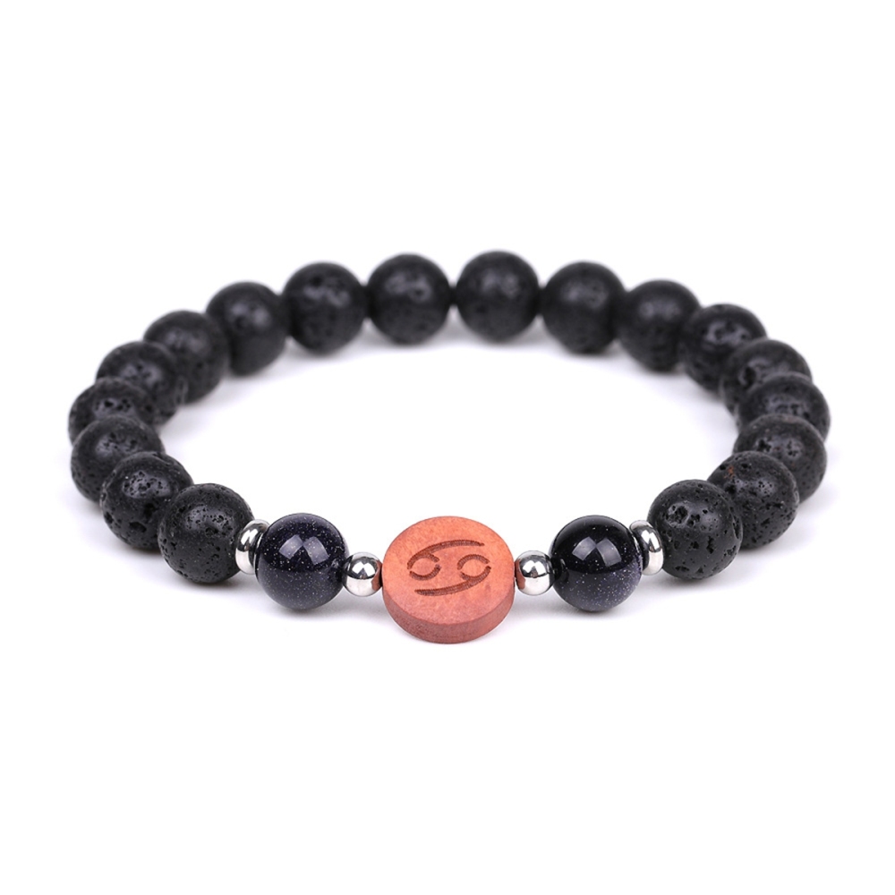 Lava Stone Zodiac Bracelets for Women Men 12 Constellations Healing Crystal Stretch Bracelet Zodiac Sign wood Horoscope Spiritual Jewelry Birthday Gift