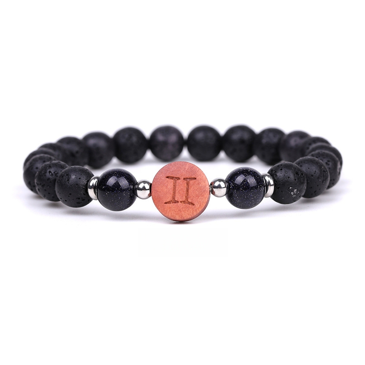 Lava Stone Zodiac Bracelets for Women Men 12 Constellations Healing Crystal Stretch Bracelet Zodiac Sign wood Horoscope Spiritual Jewelry Birthday Gift