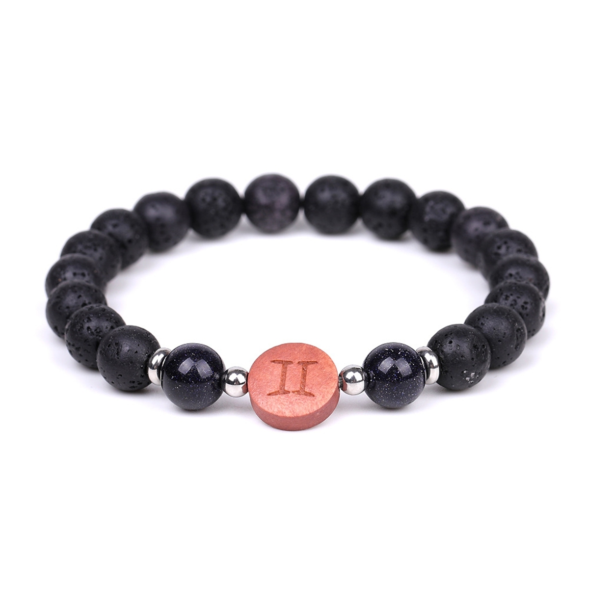Lava Stone Zodiac Bracelets for Women Men 12 Constellations Healing Crystal Stretch Bracelet Zodiac Sign wood Horoscope Spiritual Jewelry Birthday Gift