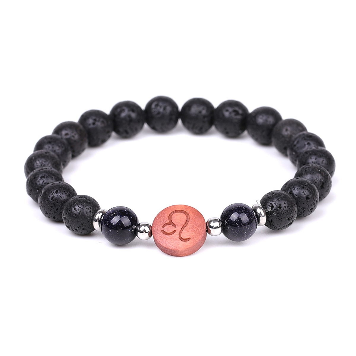 Lava Stone Zodiac Bracelets for Women Men 12 Constellations Healing Crystal Stretch Bracelet Zodiac Sign wood Horoscope Spiritual Jewelry Birthday Gift