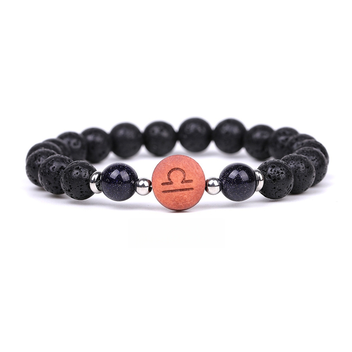 Lava Stone Zodiac Bracelets for Women Men 12 Constellations Healing Crystal Stretch Bracelet Zodiac Sign wood Horoscope Spiritual Jewelry Birthday Gift