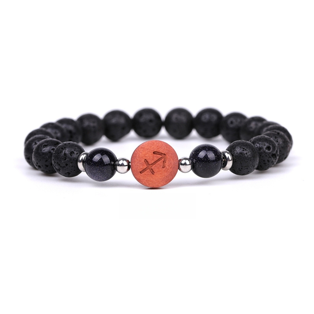 Lava Stone Zodiac Bracelets for Women Men 12 Constellations Healing Crystal Stretch Bracelet Zodiac Sign wood Horoscope Spiritual Jewelry Birthday Gift