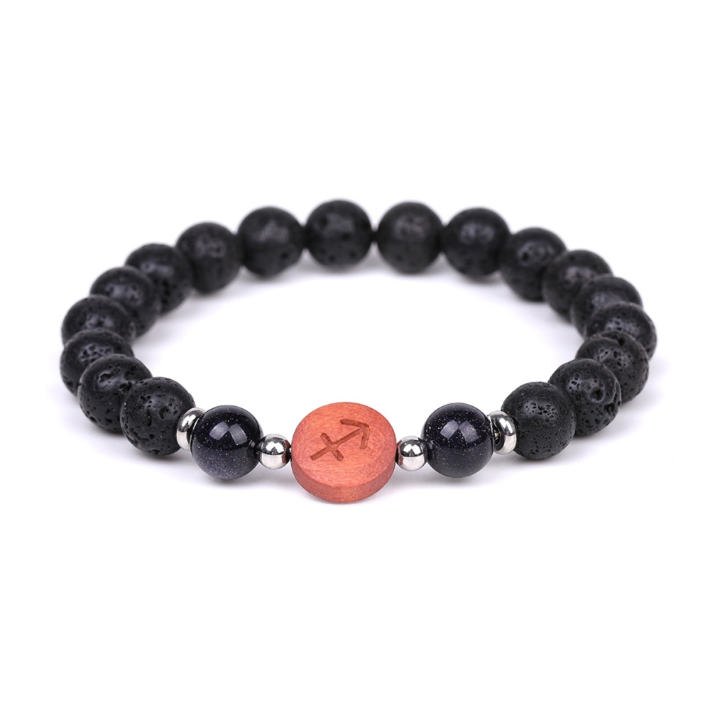 Lava Stone Zodiac Bracelets for Women Men 12 Constellations Healing Crystal Stretch Bracelet Zodiac Sign wood Horoscope Spiritual Jewelry Birthday Gift