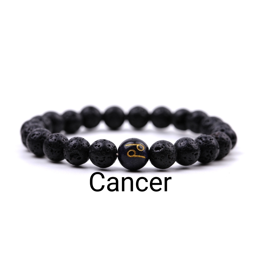 Lava Stone Zodiac Bracelets for Women Men 12 Constellations Healing Crystal Stretch Bracelet Zodiac Sign Horoscope Spiritual Jewelry Birthday Gift