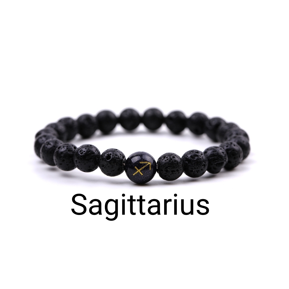 Lava Stone Zodiac Bracelets for Women Men 12 Constellations Healing Crystal Stretch Bracelet Zodiac Sign Horoscope Spiritual Jewelry Birthday Gift
