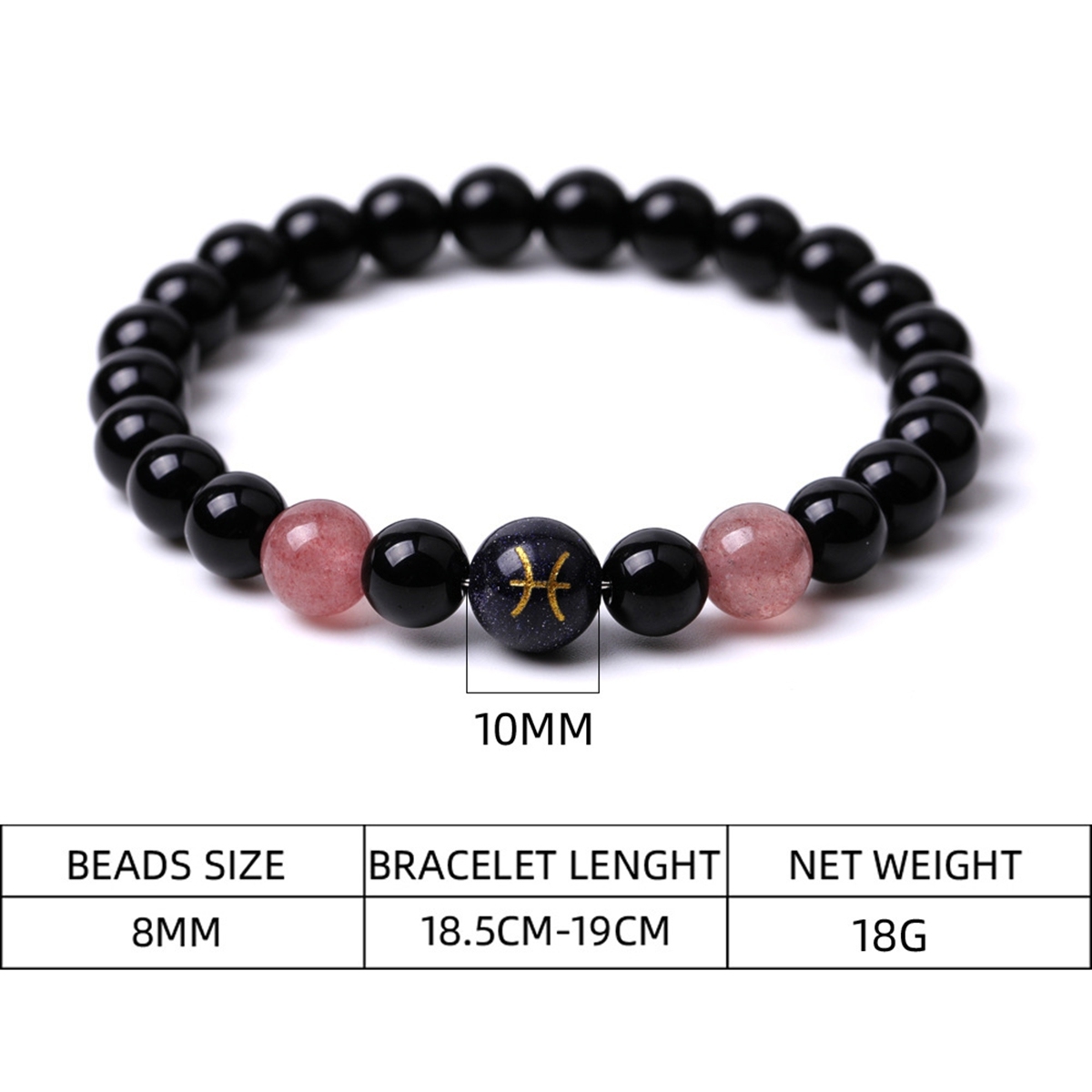 Black Onyx Zodiac Bracelets for Women Men 12 Constellations Healing Crystal Stretch Bracelet Zodiac Sign Blue Goldstone Horoscope Spiritual Jewelry Birthday Gift