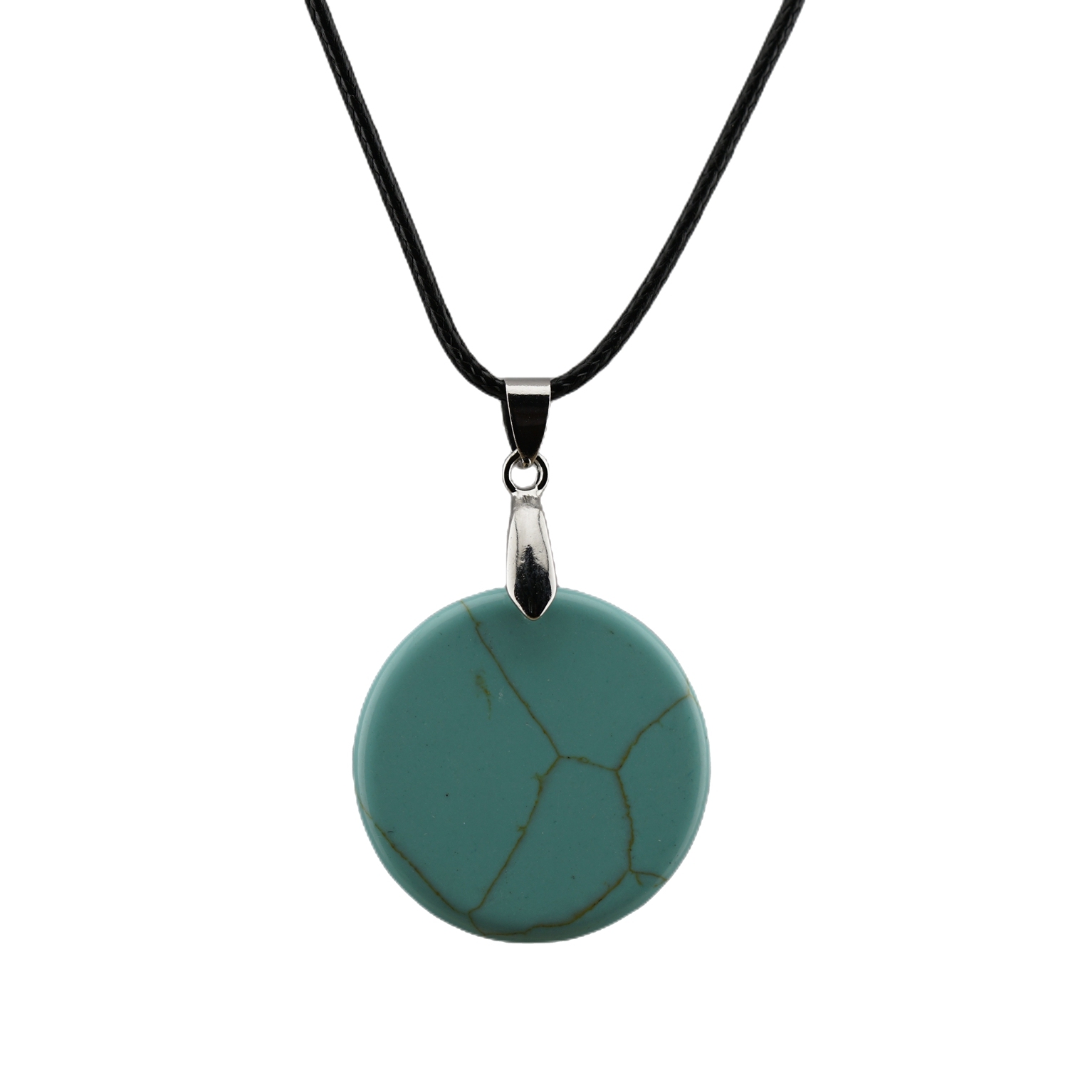 30MM Flat Round Gemstone Disc Pendant for Making Jewelry