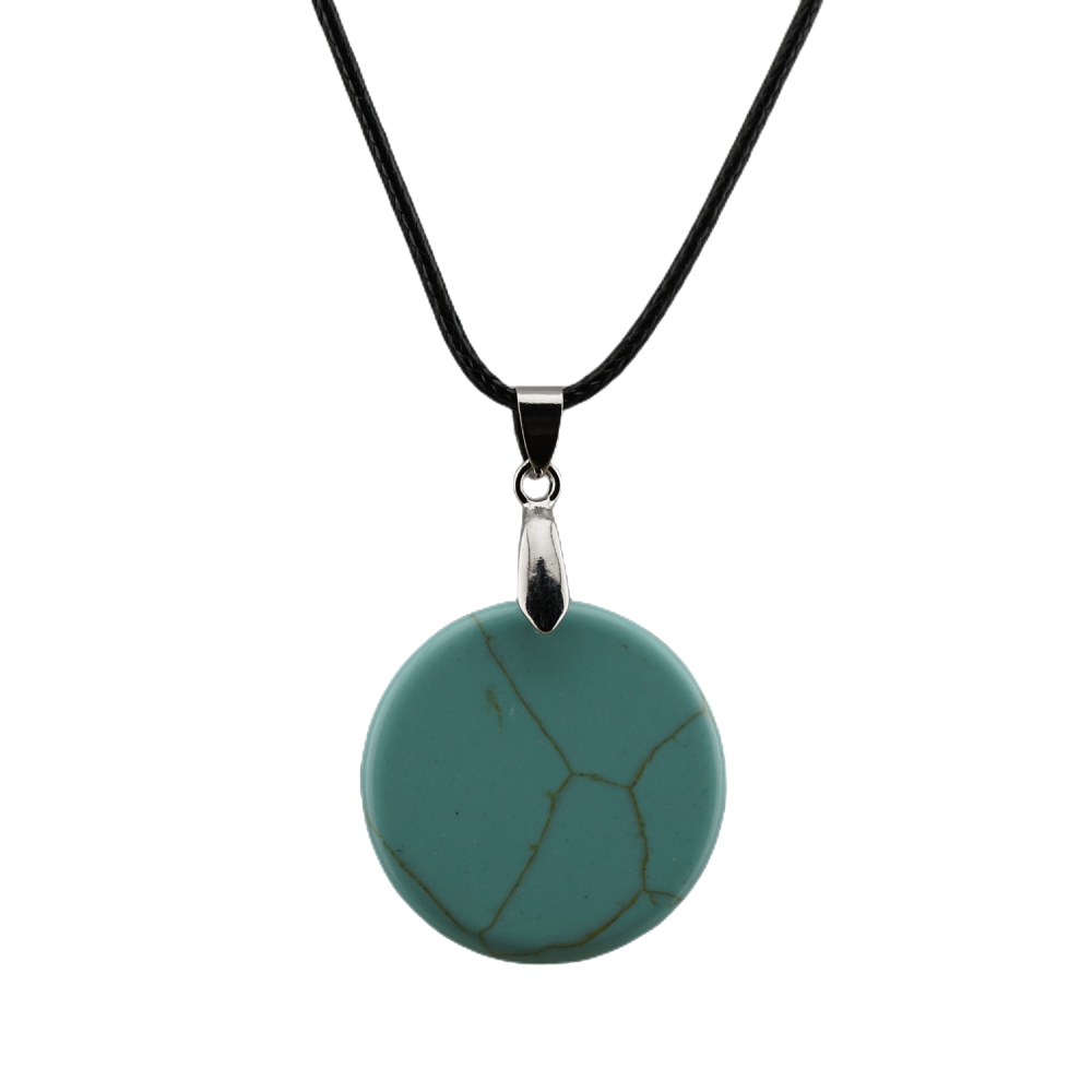 30MM Flat Round Gemstone Disc Pendant for Making Jewelry