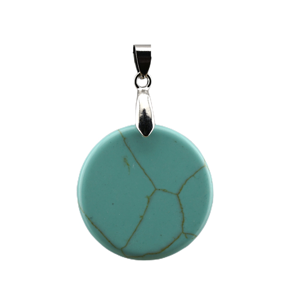 30MM Flat Round Gemstone Disc Pendant for Making Jewelry