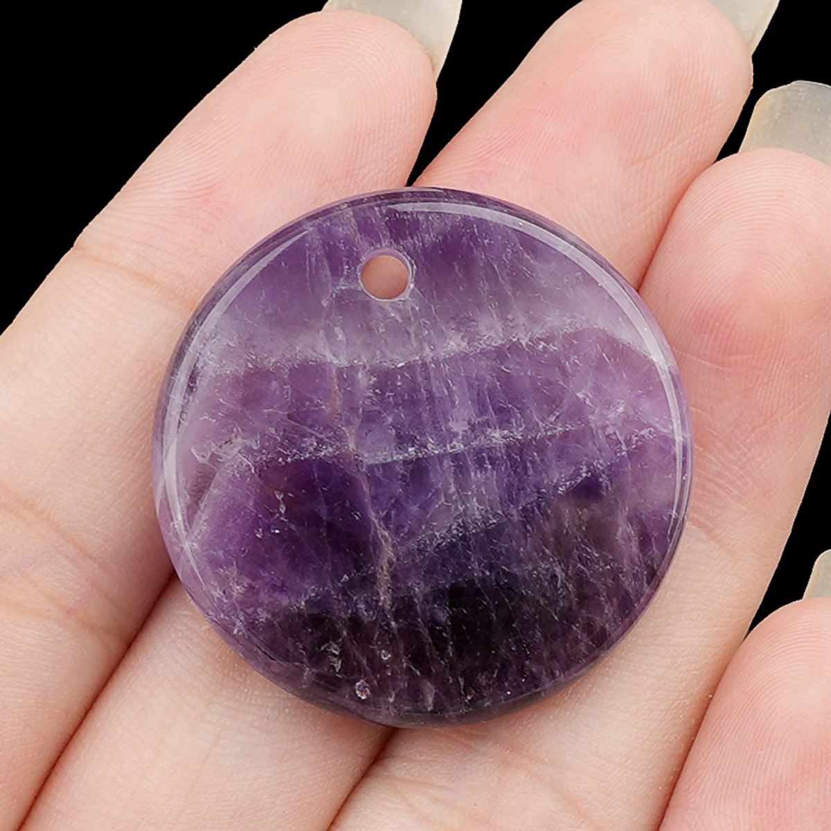 30MM Flat Round Gemstone Disc Pendant for Making Jewelry
