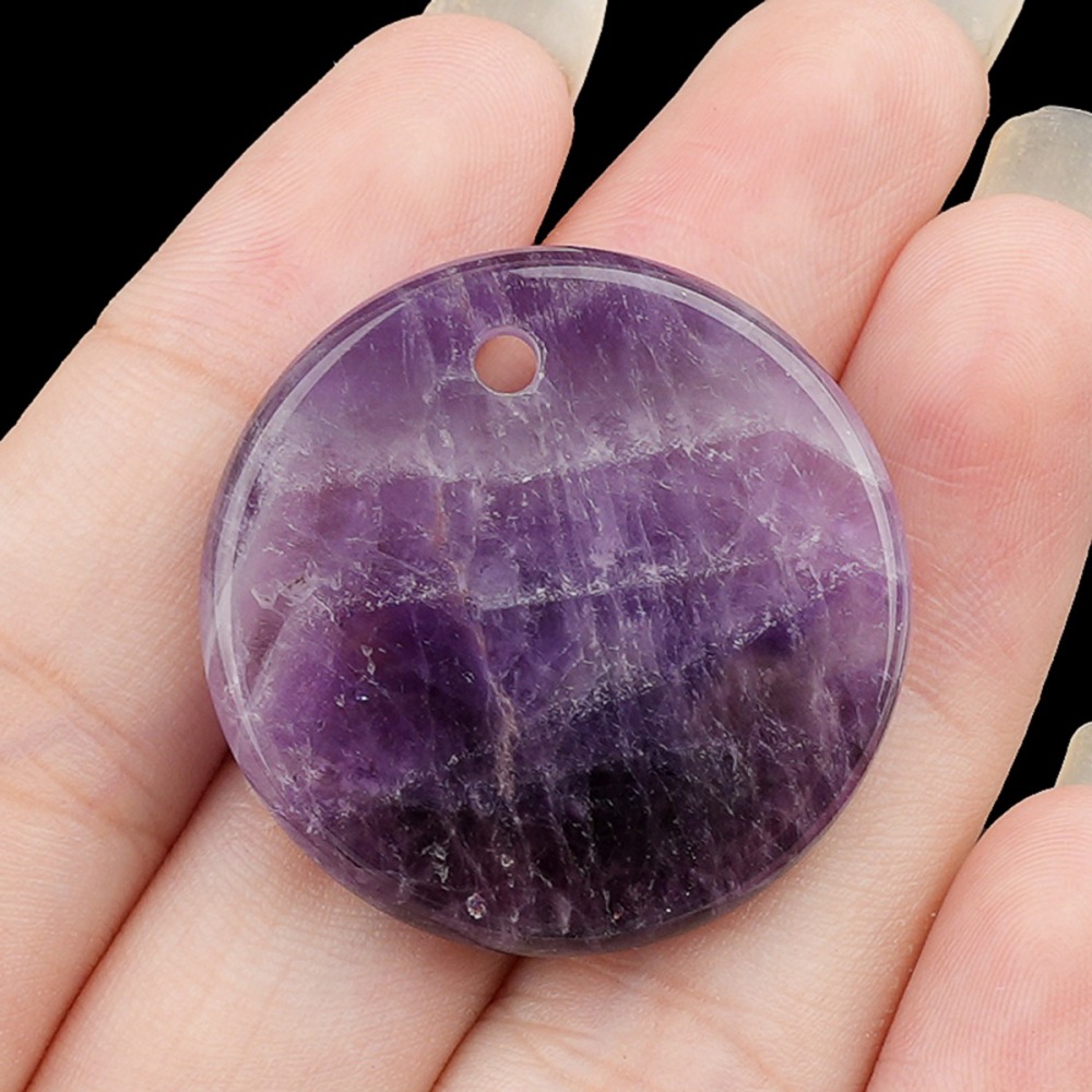 30MM Flat Round Gemstone Disc Pendant for Making Jewelry