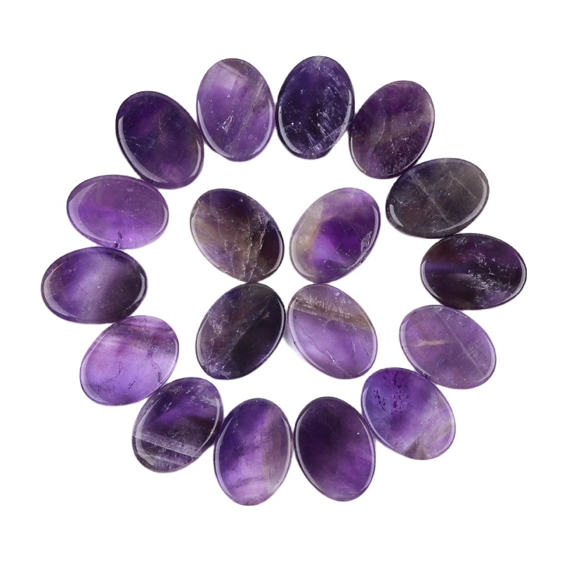 Flat Oval Amethyst Disc for Making Jewelry