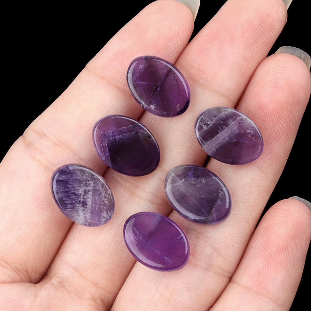 Flat Oval Amethyst Disc for Making Jewelry
