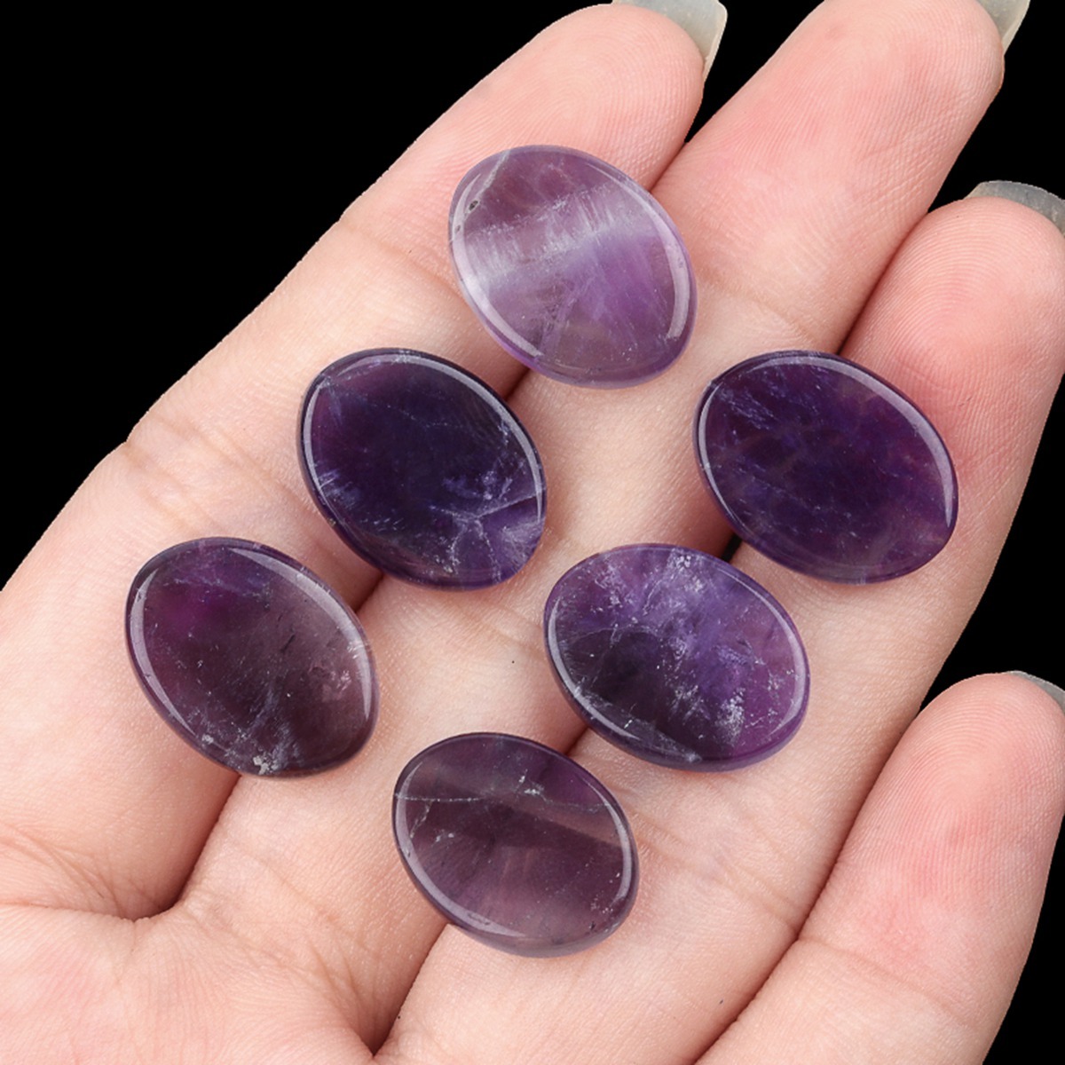 Flat Oval Amethyst Disc for Making Jewelry
