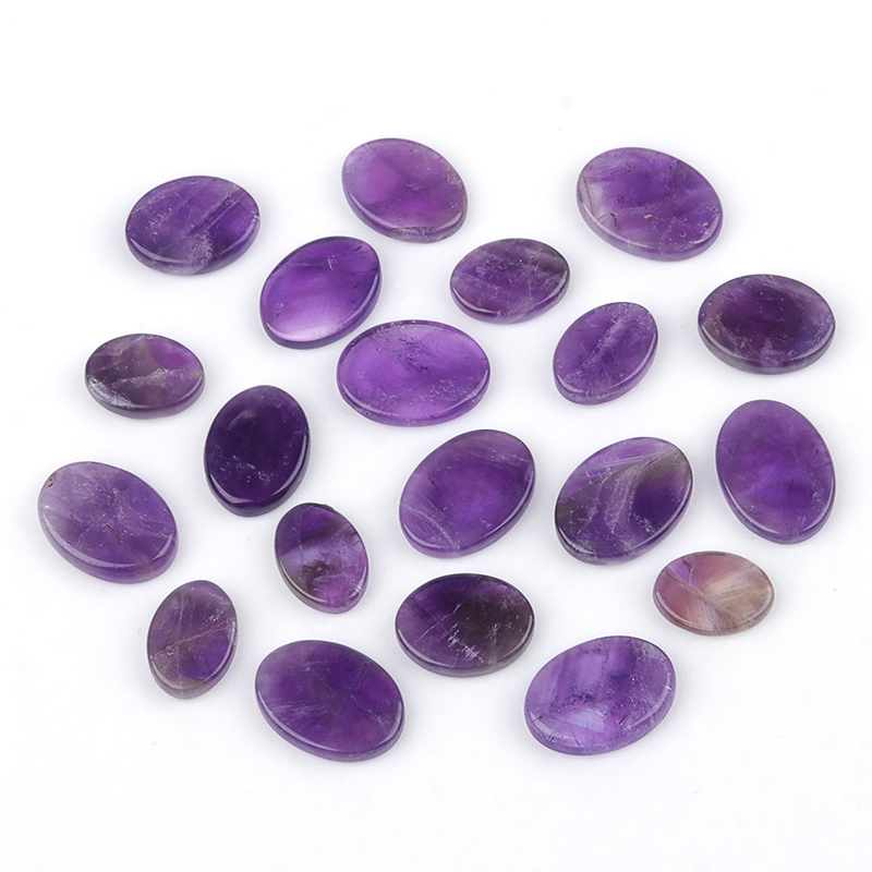 Flat Oval Amethyst Disc for Making Jewelry