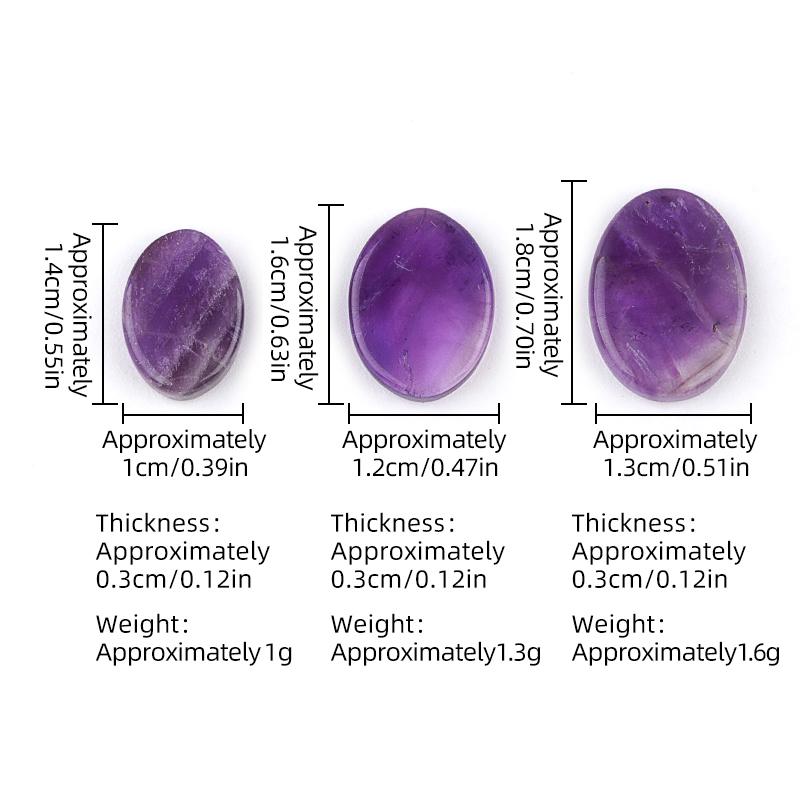 Flat Oval Amethyst Disc for Making Jewelry