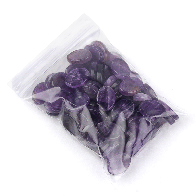 Flat Oval Amethyst Disc for Making Jewelry