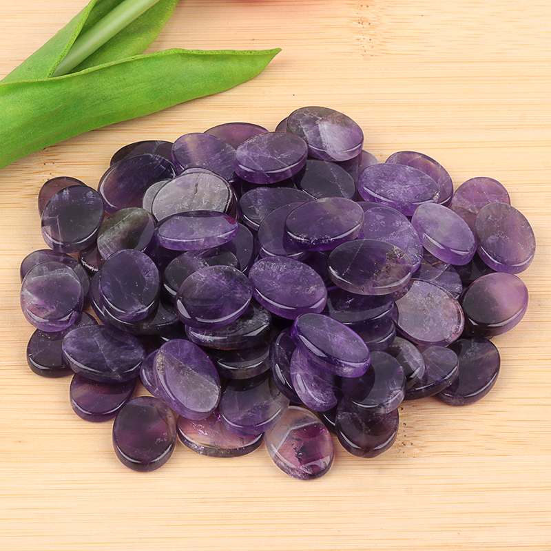 Flat Oval Amethyst Disc for Making Jewelry