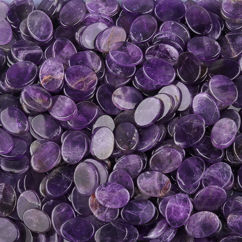 Flat Oval Amethyst Disc for Making Jewelry