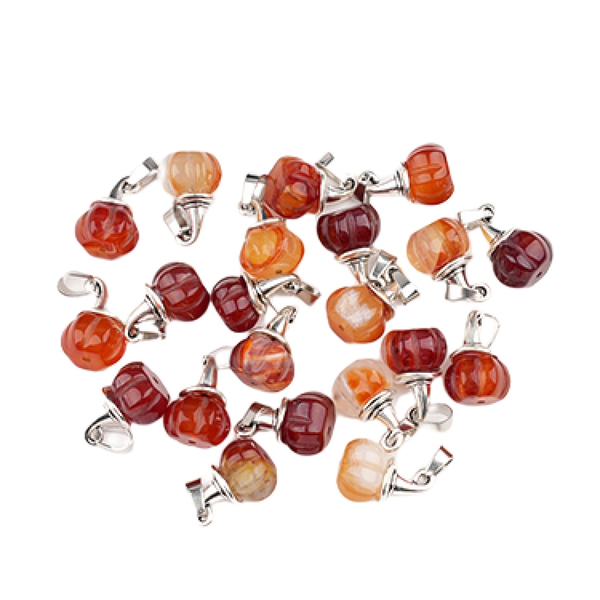 Silver Mini Pumpkin Wizard Hat Gemstone Pendant for Making Jewelry