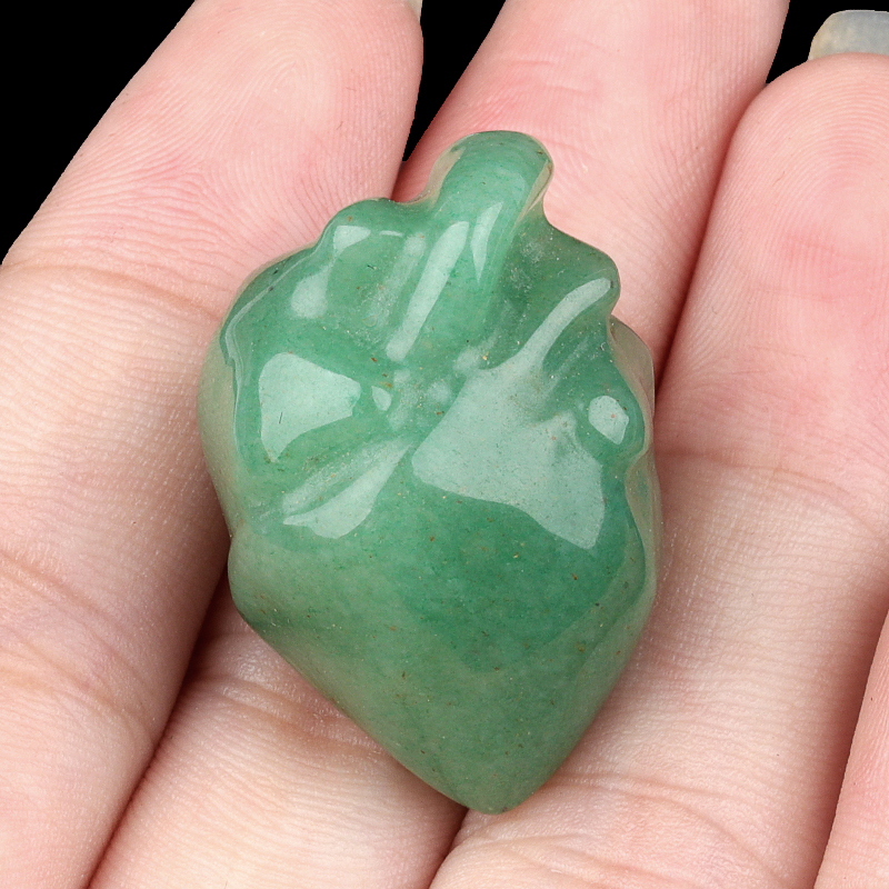 Handmade Craved Heart Shape Gemstone Decoration
