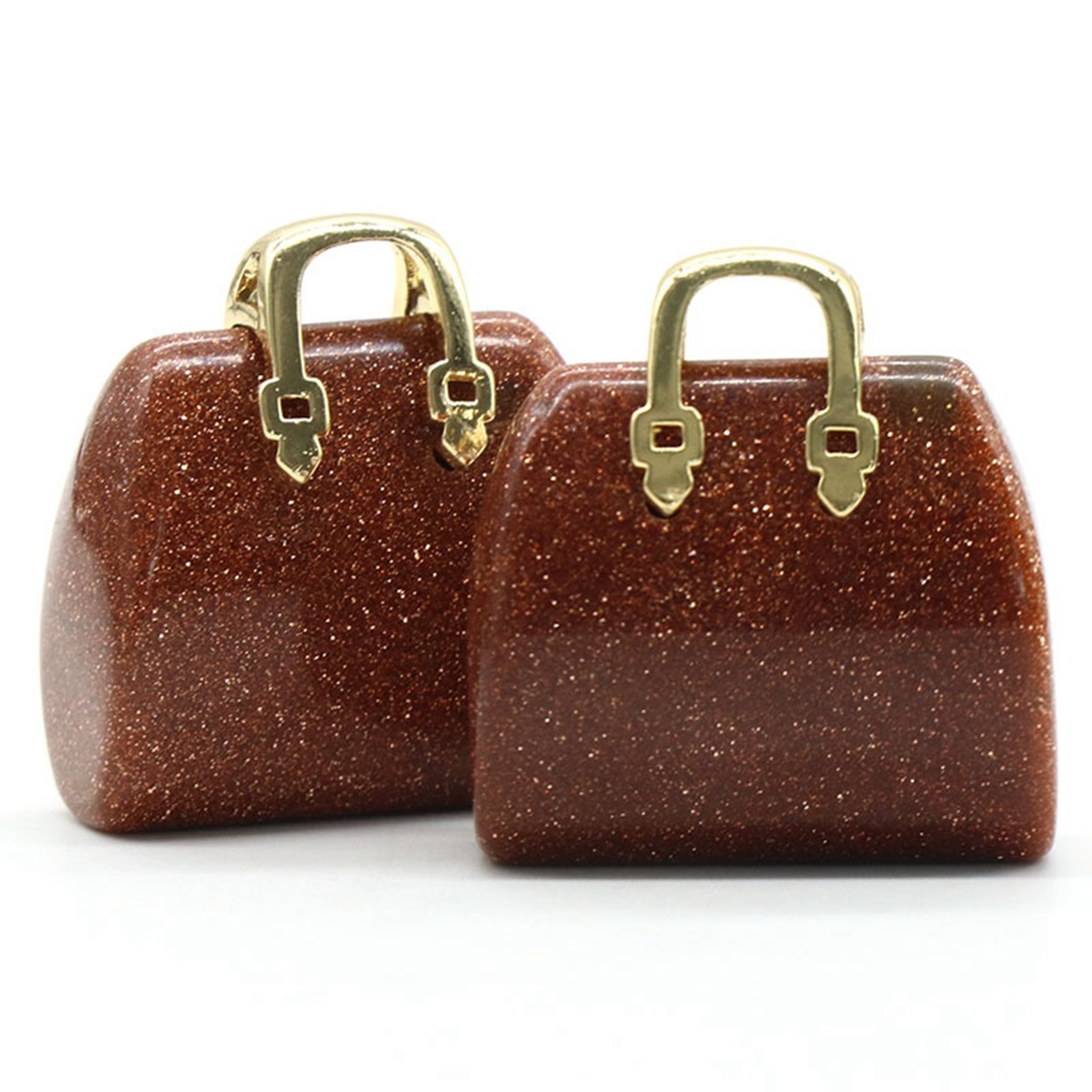 Gold Handbag Gemstone Pendant for Making Jewelry