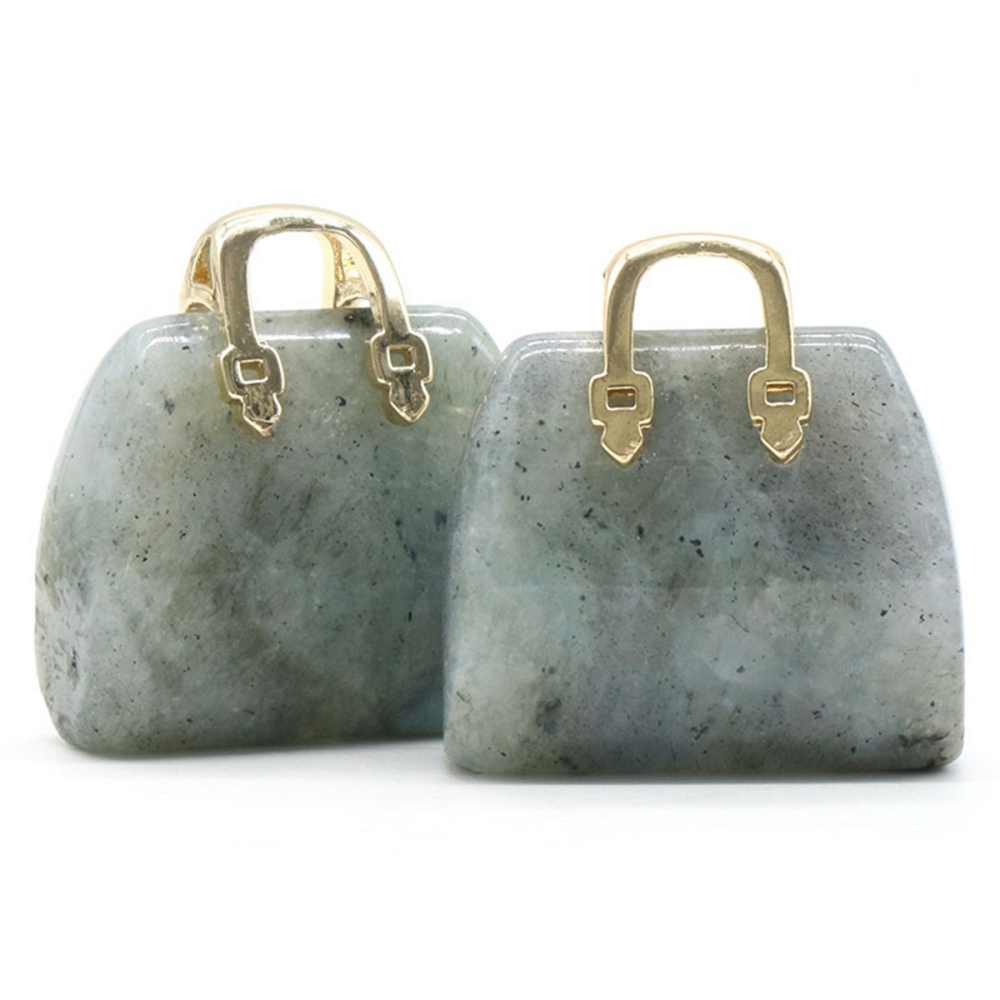 Gold Handbag Gemstone Pendant for Making Jewelry