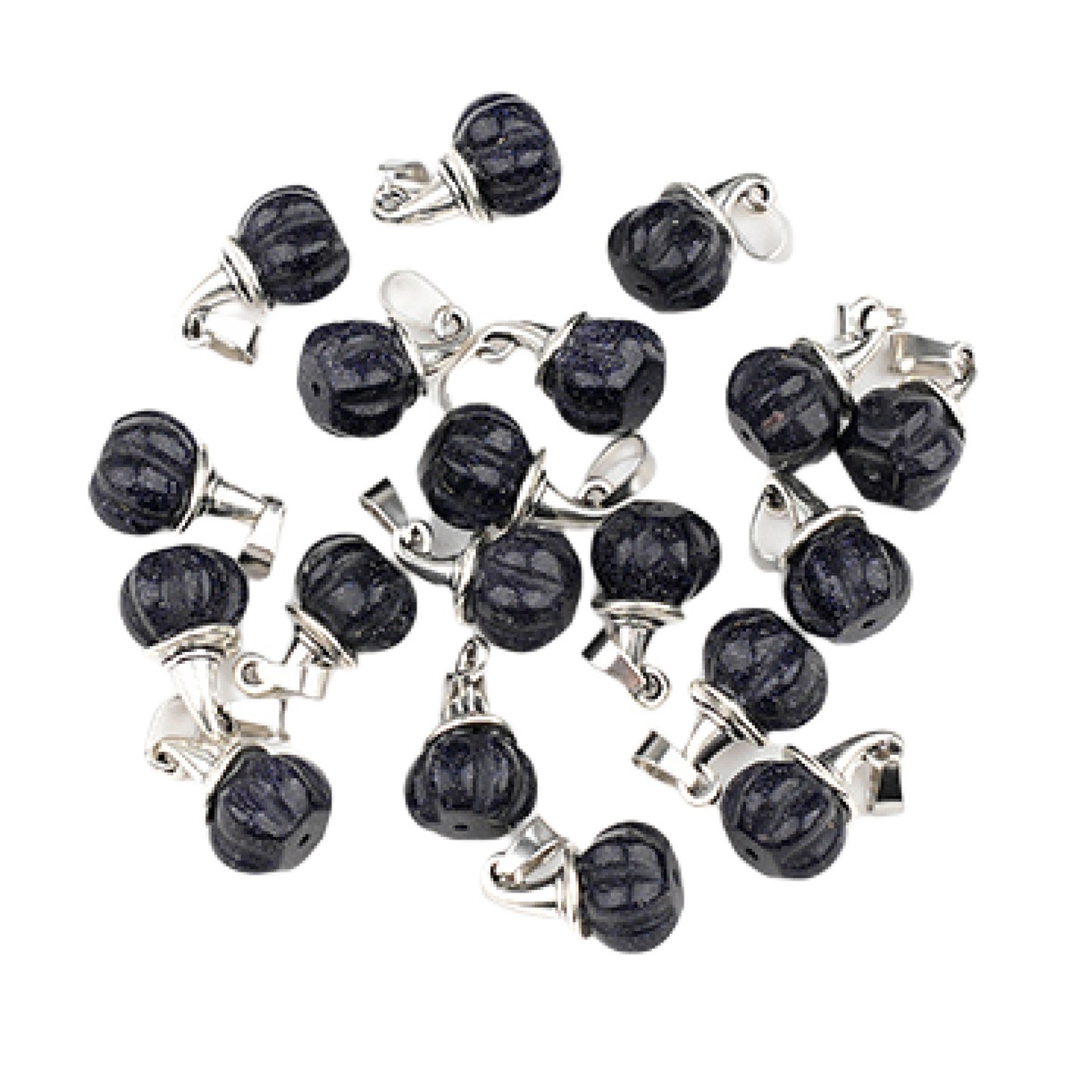 Silver Mini Pumpkin Wizard Hat Gemstone Pendant for Making Jewelry