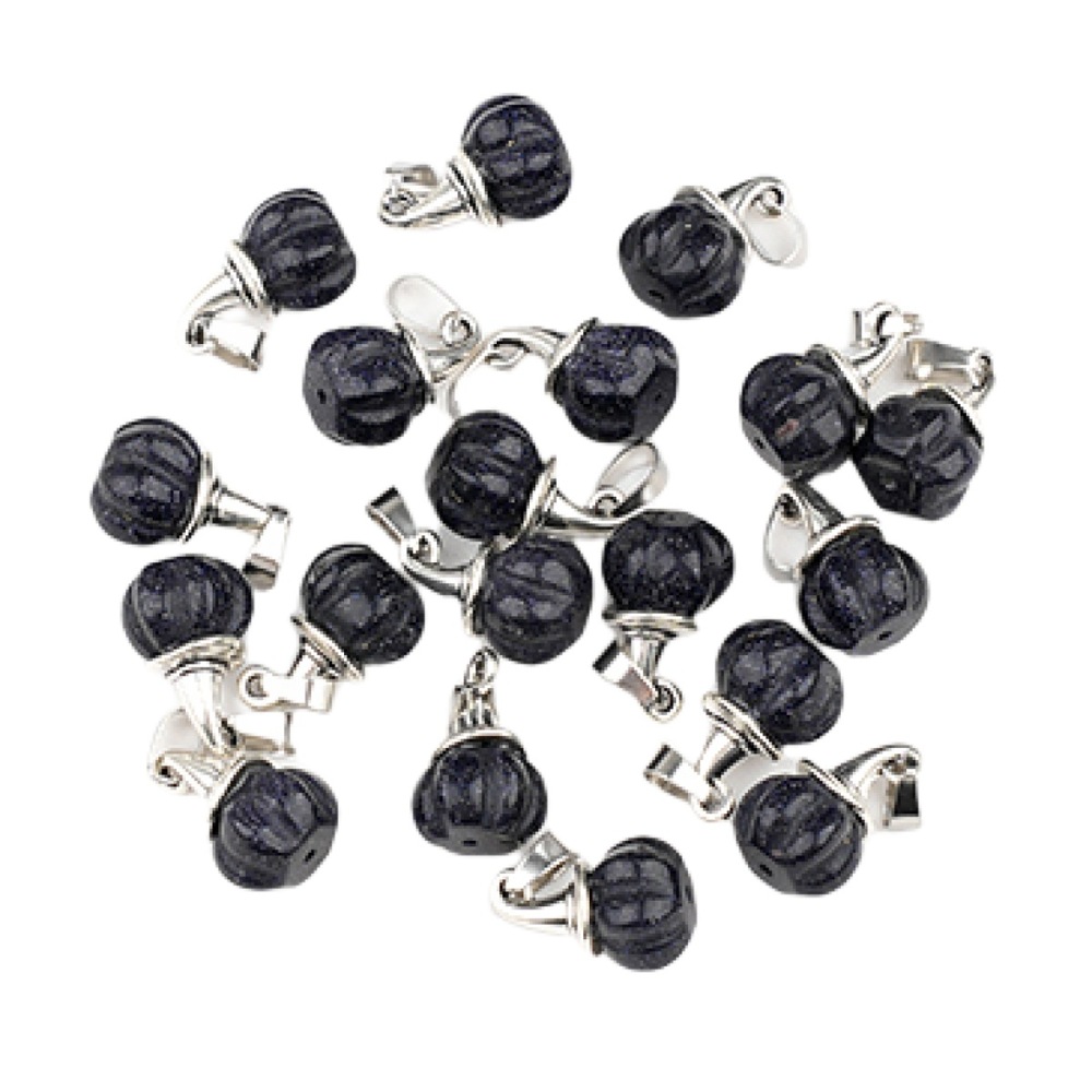 Silver Mini Pumpkin Wizard Hat Gemstone Pendant for Making Jewelry