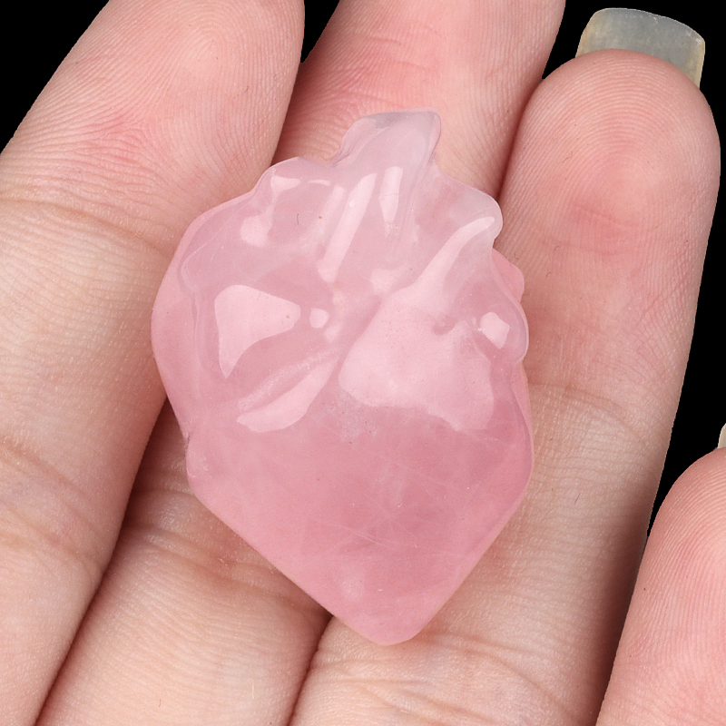 Handmade Craved Heart Shape Gemstone Decoration