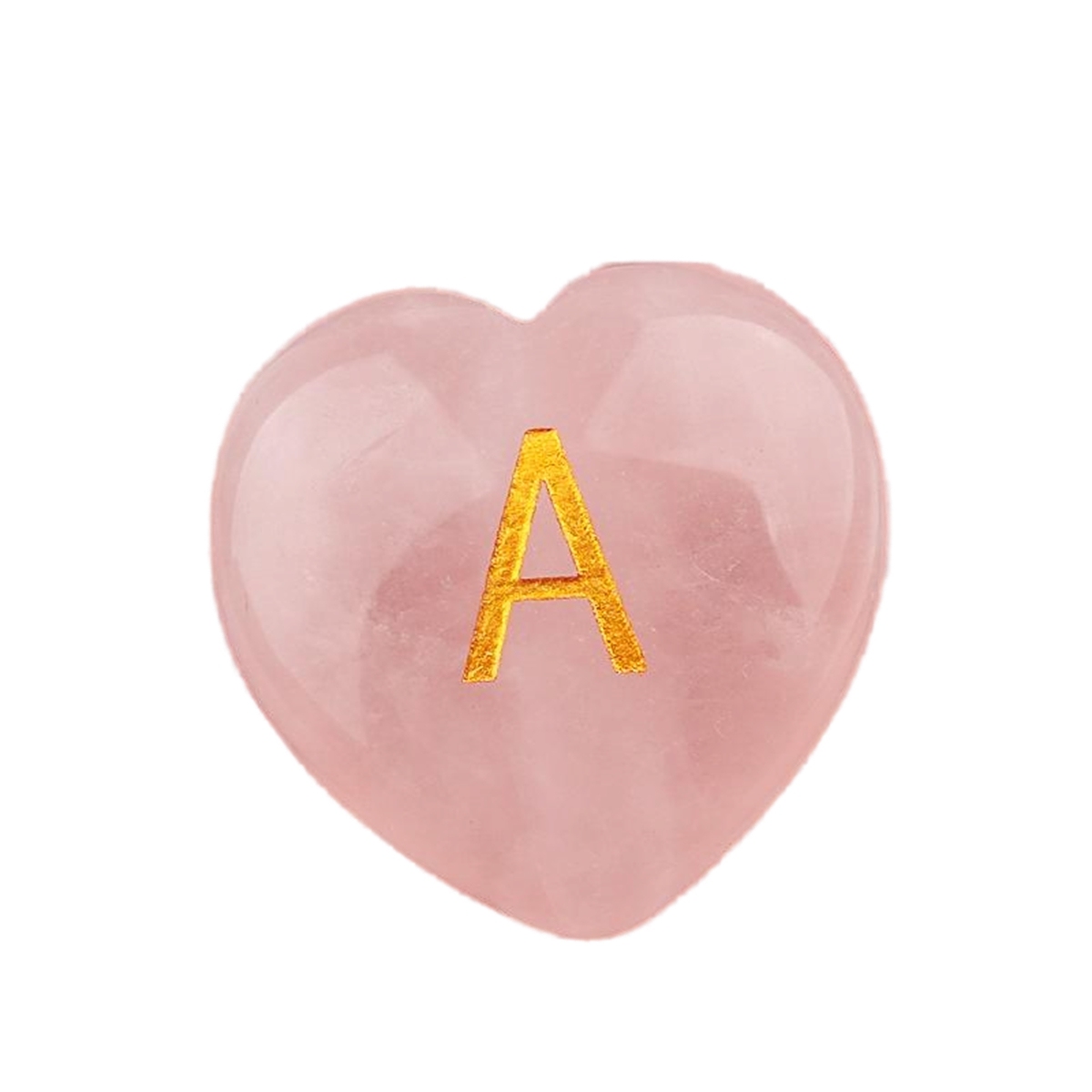 30MM Love Heart Rose Quartz Craved Letter for Home & Office Decoration
