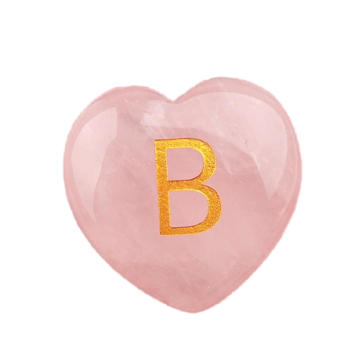 30MM Love Heart Rose Quartz Craved Letter for Home & Office Decoration