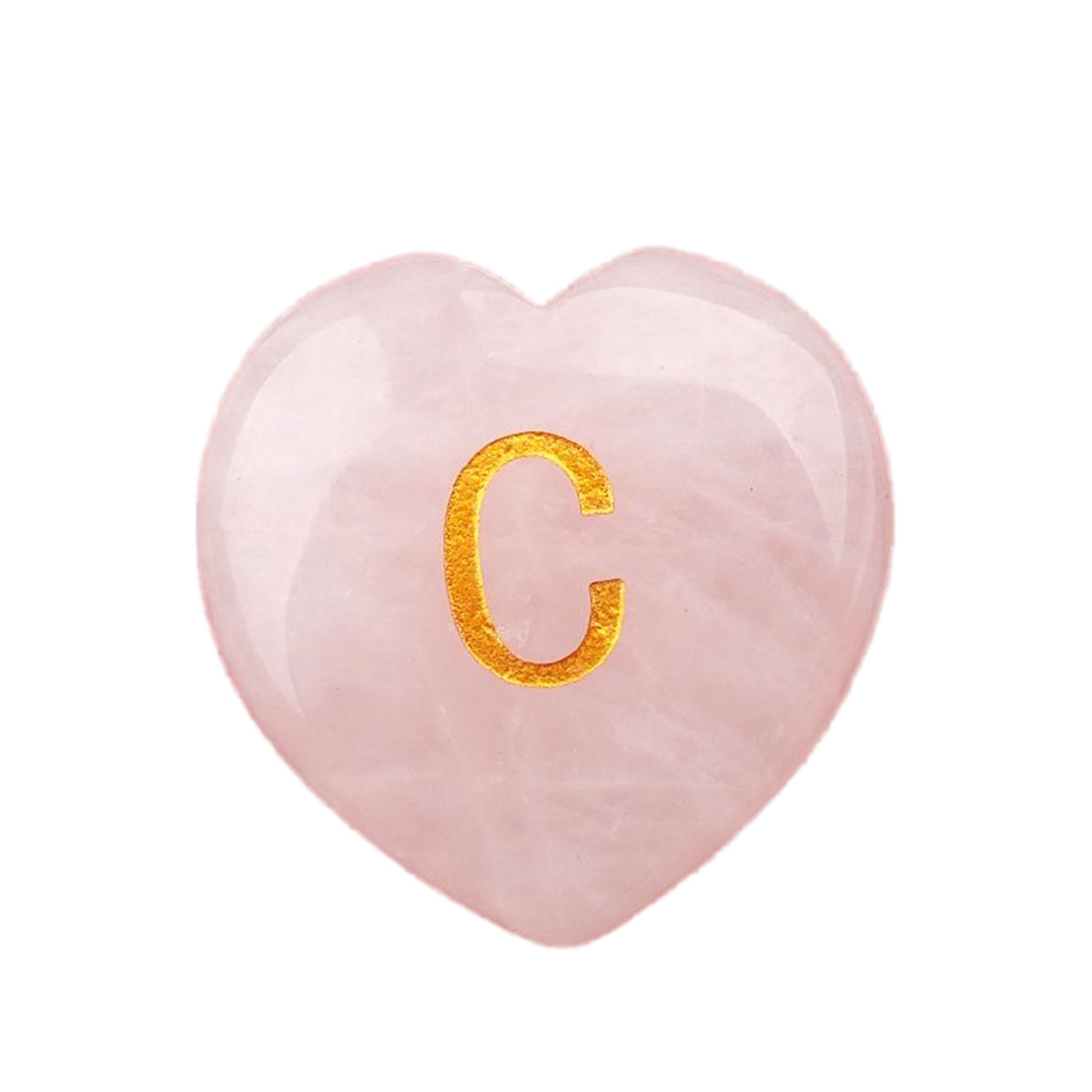 30MM Love Heart Rose Quartz Craved Letter for Home & Office Decoration