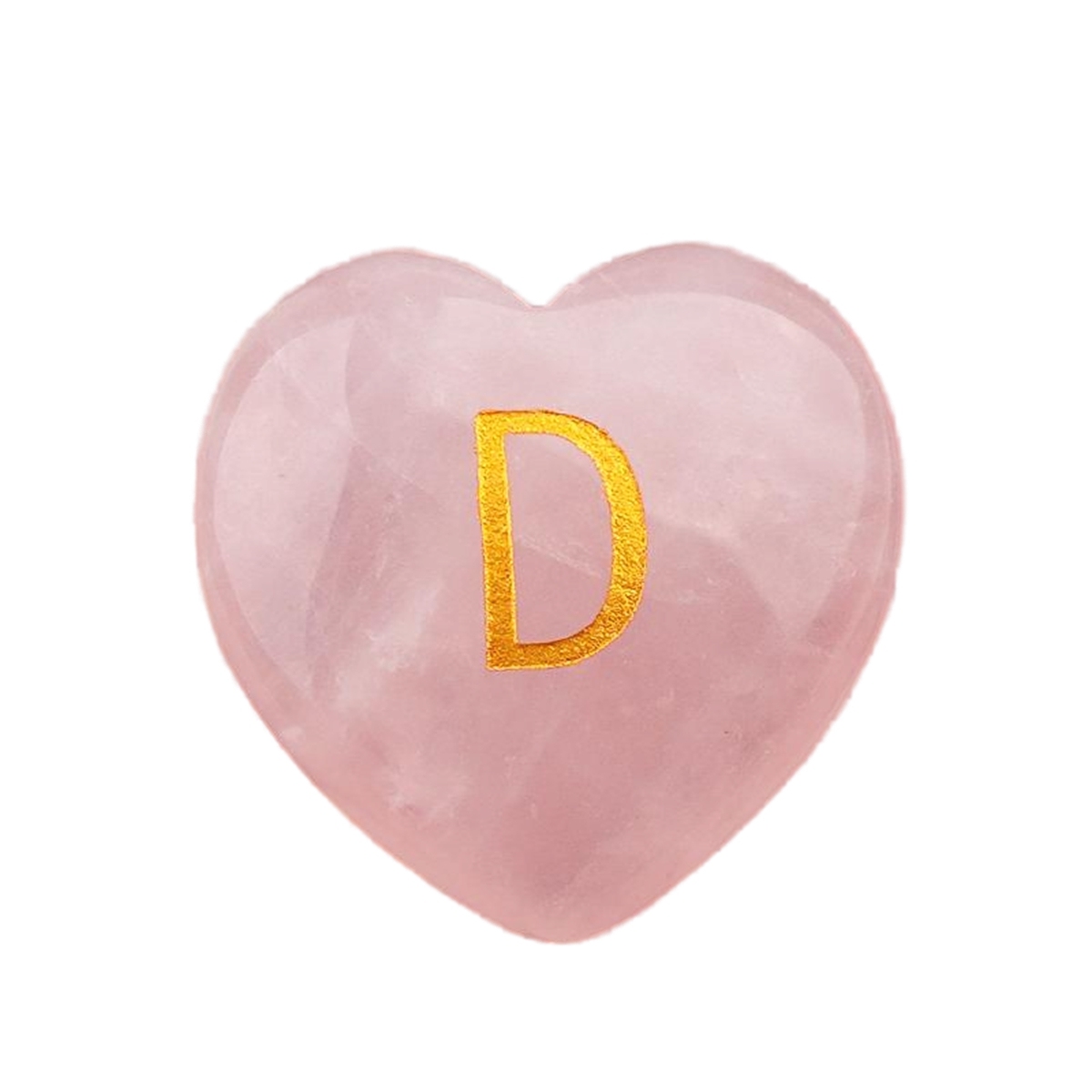 30MM Love Heart Rose Quartz Craved Letter for Home & Office Decoration